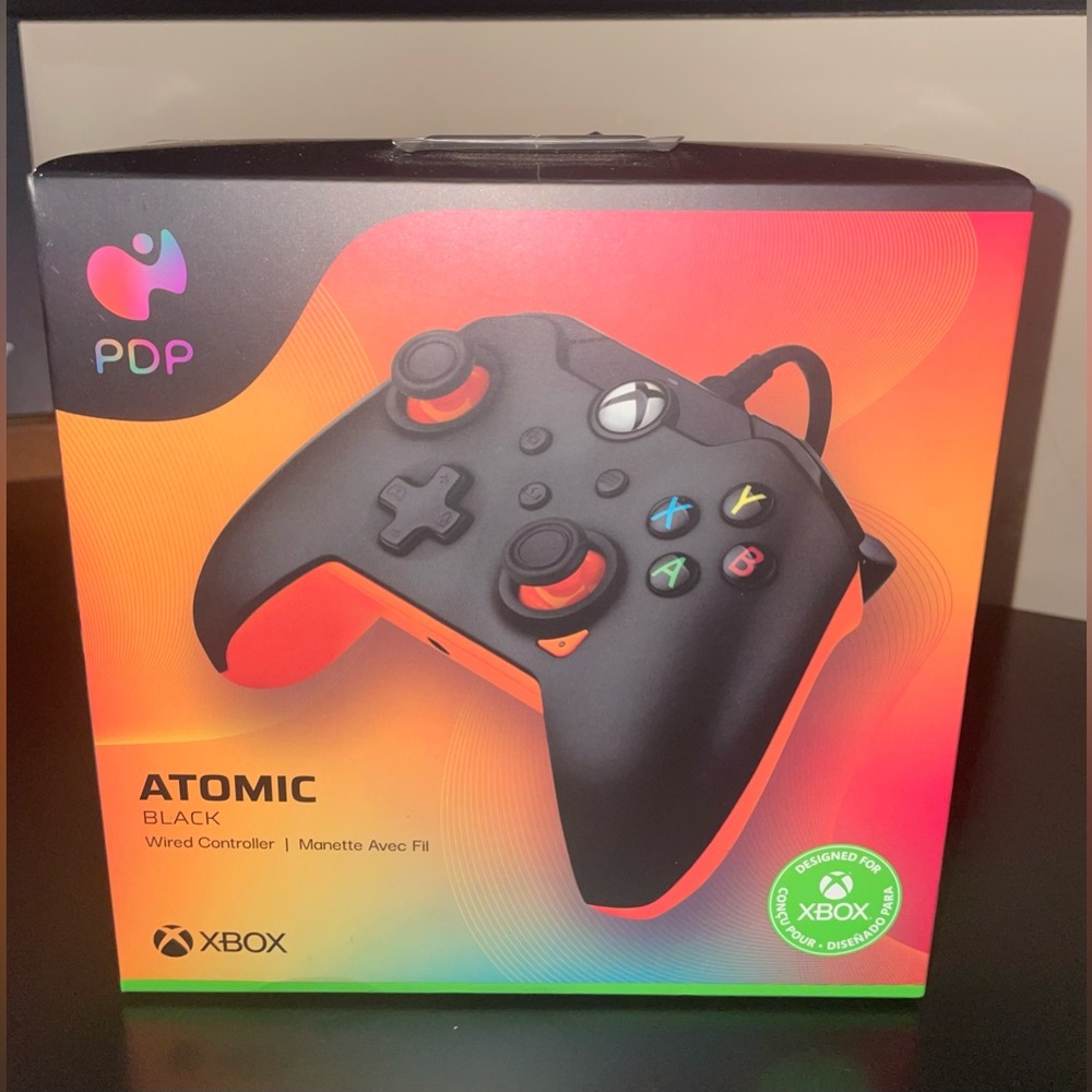 PDP Atomic Black Wired Xbox Controller